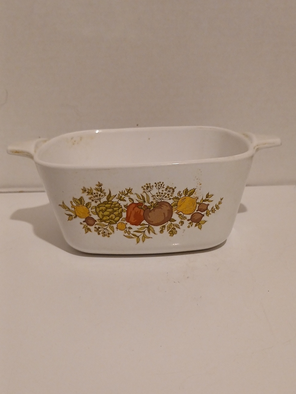Vtg Corningware White Petite Casserole Dish Spice Of Life